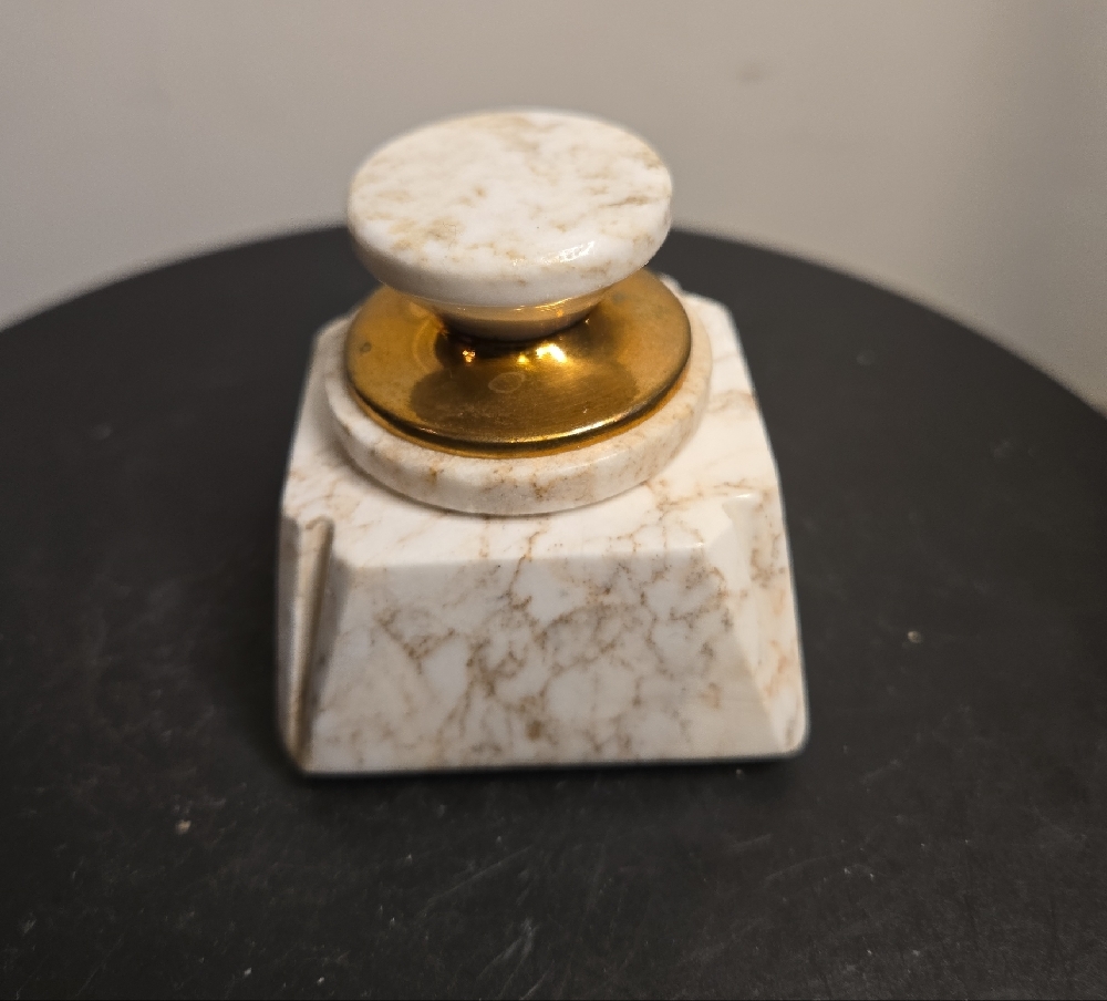 Artesania Raco Marble and Gold Vessel Paperweight - Picture 4 of 10